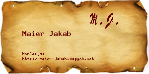 Maier Jakab névjegykártya